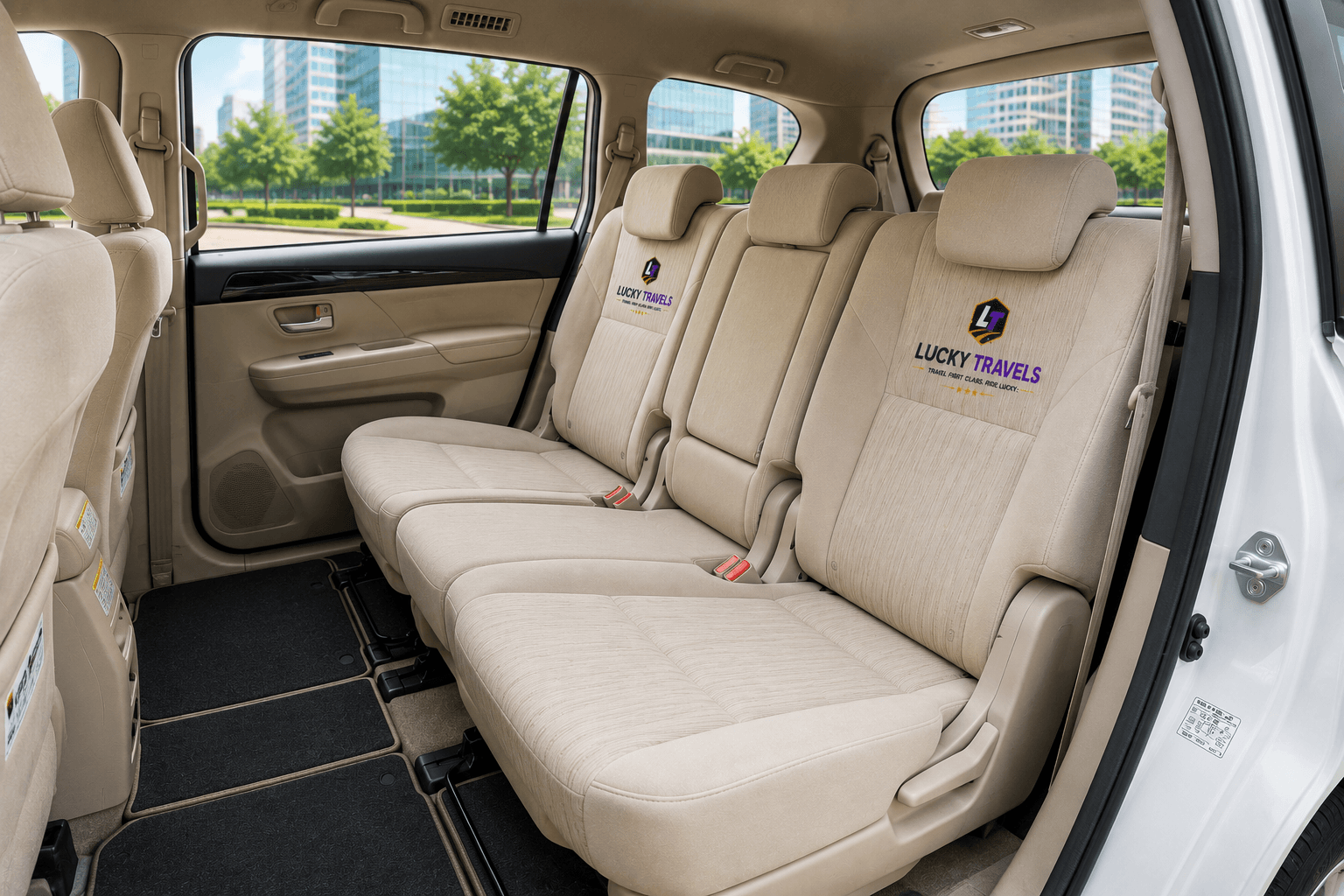 Spacious passenger rows